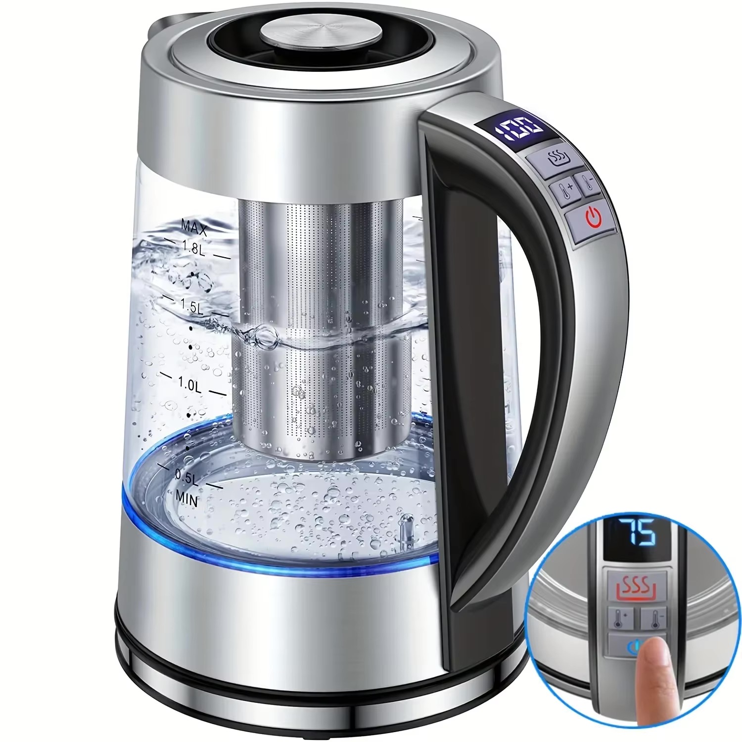 Elektrisk tekanne med justerbar temperatur på 1,7 liter Elektrisk tekanne med justerbar temperatur på 1,7 liter